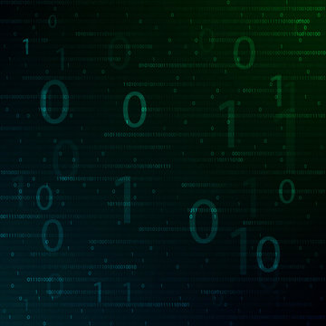 Background of binary code blue-green