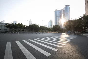 Foto op Canvas Road with zebra crossing in the city © jimmyan8511