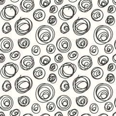 Spiral hand drawing simple seamless pattern