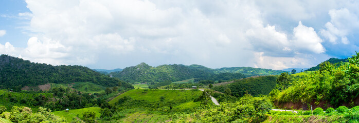 Panorama of Mountain View in Thailand.