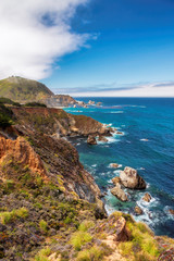 Fototapeta na wymiar Pacific Ocean coast, California, USA. Vertical image.