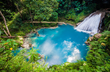 Blue hole waterfall