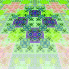 East carpet. Pattern on fabric. Tapestry. 3D surreal illustration. Sacred geometry. Mysterious psychedelic relaxation pattern. Fractal abstract texture. Digital artwork graphic astrology magic