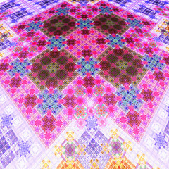 East carpet. Pattern on fabric. Tapestry. 3D surreal illustration. Sacred geometry. Mysterious psychedelic relaxation pattern. Fractal abstract texture. Digital artwork graphic astrology magic