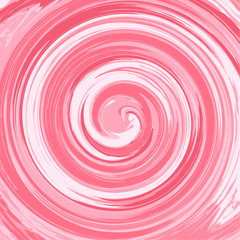 Abstract glossy vector. Yogurt cream swirl. Pink and white background. Splash twirl illustration
