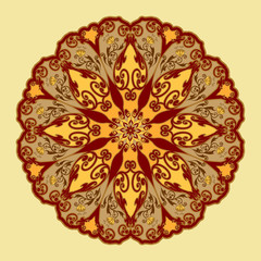 Decorative floral ornament in East style. Mandala.