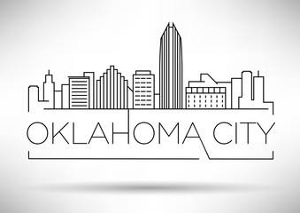 Minimal Oklahoma Linear City Skyline with Typographic Design