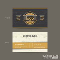 business card with wood pattern background