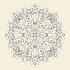 Decorative floral ornament in East style. Mandala.