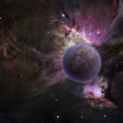 Fototapeta na wymiar Mysterious planet Some elements provided courtesy of NASA 