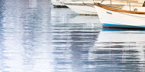 Wooden boats on the lake