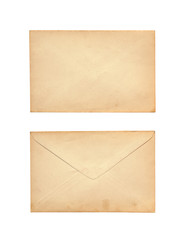 Old letter isolated on white background