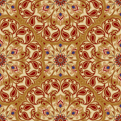 Traditional Eastern pattern of circular graphic elements.