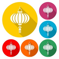 Chinese lantern isolated vector icon - Illustration