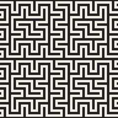 Maze Tangled Lines Contemporary Graphic. Abstract Geometric Background Design. Vector Seamless Pattern.