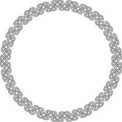 Round frame of Celtic pattern. Pattern for Scandinavian or Celtic ornament. Vector illustration