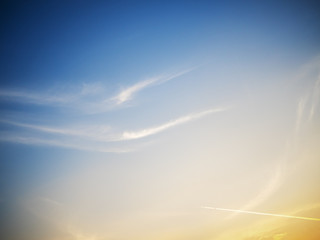 beautiful summer sky  with fluffy cloud on blue