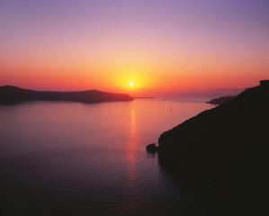 Fototapeta premium Abend bei Santorin