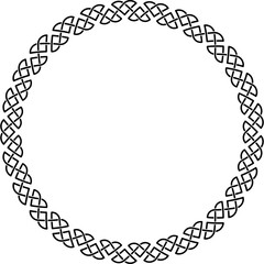 Round frame of Celtic pattern. Pattern for Scandinavian or Celtic ornament. Vector illustration