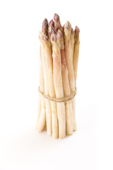 White asparagus bundle, on white background