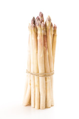 White asparagus bundle, on white background