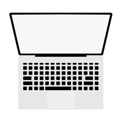 Top view laptop white background isolated vector