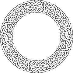 Round frame of Celtic pattern. Pattern for Scandinavian or Celtic ornament. Vector illustration