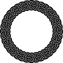 Round frame of Celtic pattern. Pattern for Scandinavian or Celtic ornament. Vector illustration