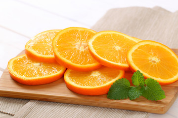 thin slices of fresh orange