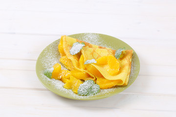 crepes with fresh oranges