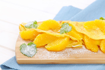 crepes with fresh oranges