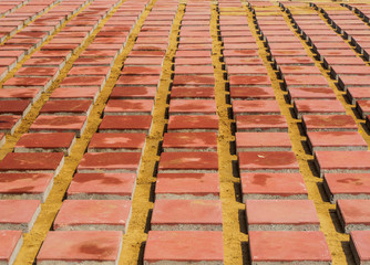 red brick for floor under construction