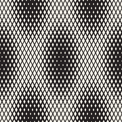 Repeating Shape Halftone. Modern Geometric Lattice Texture. Vector Seamless Monochrome Pattern