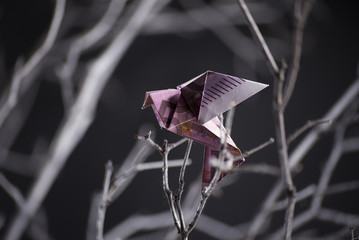 origami bird from banknotes