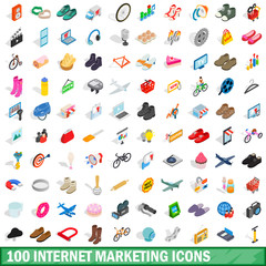 100 internet marketing icons set
