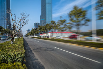 Fototapeta na wymiar urban traffic street in city of China.