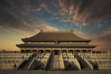 Forbidden City with twilight sky