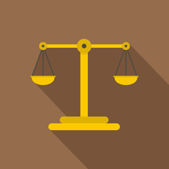 Scales of justice icon, flat style