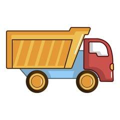Toy truck icon, cartoon style