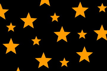 Illustration of orange stars on a black background