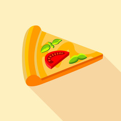 Vegetarian pizza icon, flat style