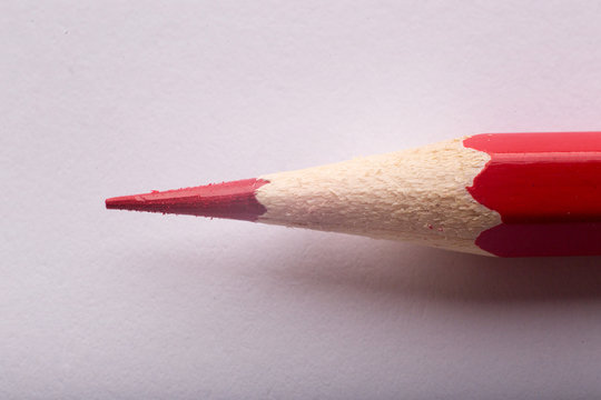 Red Pencil Isolated On White Background