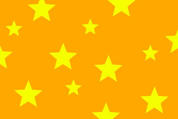 Illustration of yellow stars on an orange background