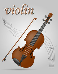 Plakat vuolin musical instruments stock vector illustration