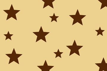 Obraz premium Illustration of brown stars on a vanilla colored background
