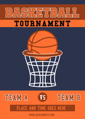 Basketball tournament flyer and poster template