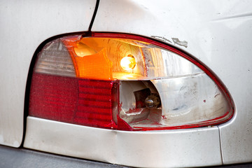 broken tail lamp.