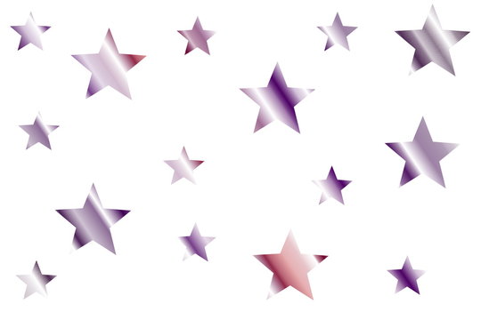 Illustration of striped magenta stars on a white background