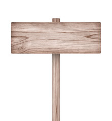 Wooden sign isolated on white