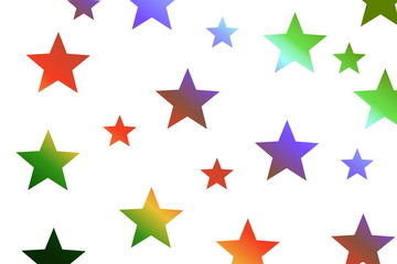 Illustration of multicolor stars on a white background